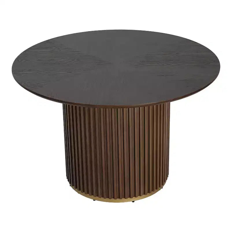 Christopher Knight Home Shankar, set da pranzo moderno da 5 pezzi con tavolo rotondo e sedie imbottite in legno di caucciù