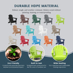 Polytrends Laguna Sedia Adirondack Pieghevole da Esterno per Patio Resistente allo Sbiadimento e alle Intemperie