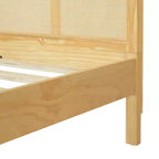 Christopher Knight Home Callahan Letto a piattaforma moderno boho in legno con testiera in rattan