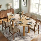 Tavolo da pranzo ovale in legno Dovelina 67 con 4 gambe, tavolo da cucina moderno per 6 persone