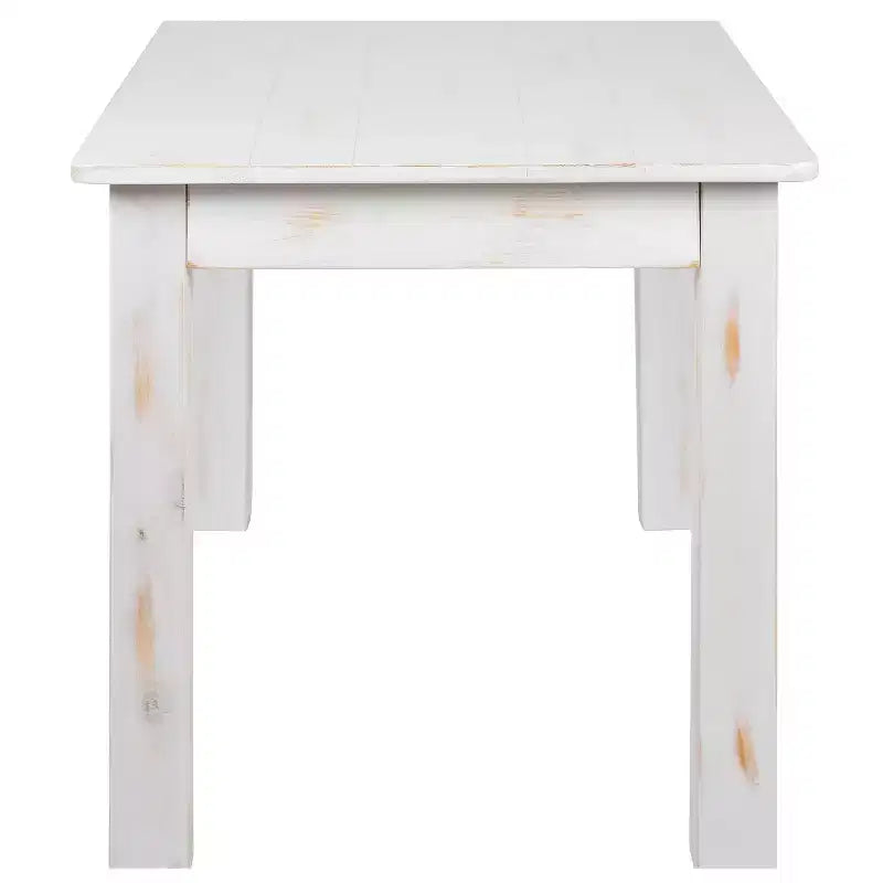 Flash Furniture Tavolo da Pranzo Rettangolare Rustico in Pino Massiccio 46 x 30