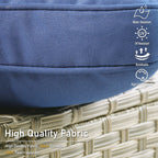 HOOOWOOO, Set di 2 Sedie da Esterno in Rattan Intrecciato con Schienale Alto