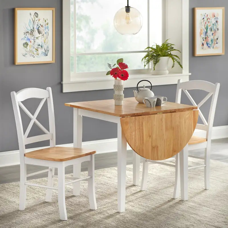 Set da pranzo di 3 pezzi con tavolino allungabile Simple Living Country Cottage