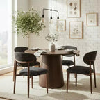 Set di 4 sedie da pranzo moderne imbottite con schienale curvo, sedie laterali senza braccioli con struttura in ferro per sala da pranzo, cucina-Panipeachy