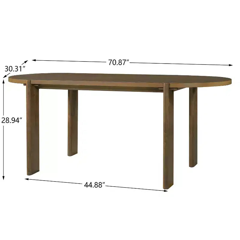Set da pranzo ovale da 7 pezzi, set da pranzo per 6, set da tavolo da cucina grande da 71'' con 6 sedie da pranzo imbottite, noce - Christopher Knight Home