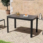 Set da Pranzo da Esterno a 5/7 Pezzi per Patio con Sedie Impilabili in Alluminio e Tavolo Allungabile