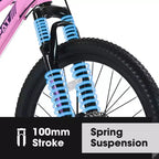 Okak Bici da montagna 24/26 pollici con 21 velocità e freni a doppio disco, bicicletta per bambini con sospensione anteriore da 100 mm, Dirt Bike per adolescenti e donne