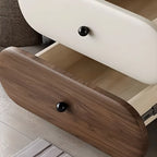 Comodino moderno bicolore con cassetti contenitori