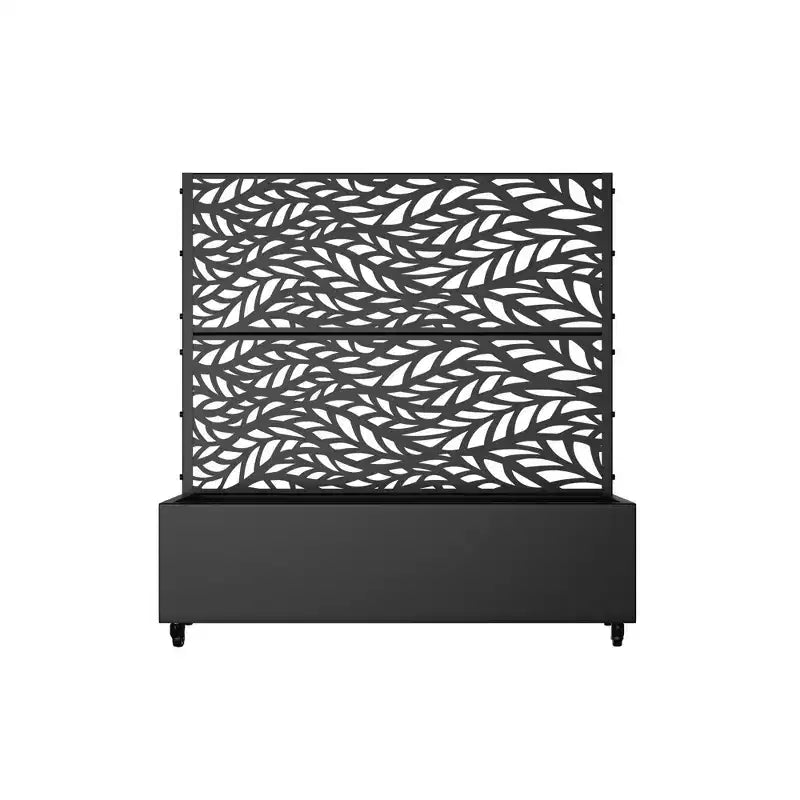 MAYEERTY Fioriera con traliccio in ferro nero a persiana classico Helen Street 01 Stile combinato 72x47x16in Set da 3 pezzi