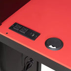Letto a soppalco a L da gaming con scrivanie, letti a soppalco doppi con luci LED, porte USB, scaffali portaoggetti, letto a soppalco ad angolo in legno per 2