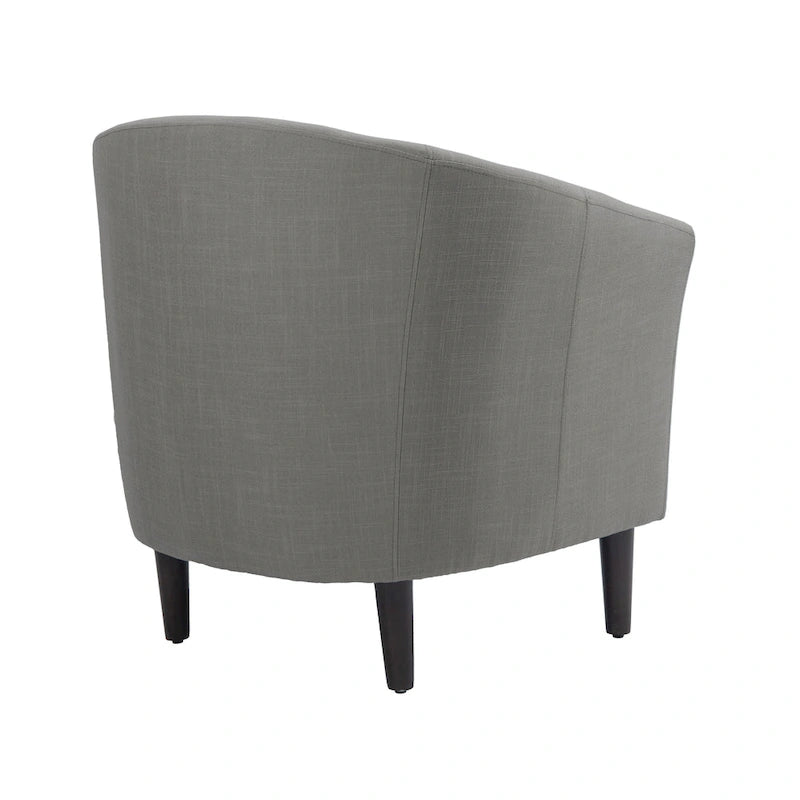 Set di 2 Poltrone Club con Braccioli in Lino a Botte Moderne
