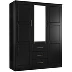 Palace Imports Armadio a 3 ante Cosmo 100% legno massello con ante in legno massello o a specchio