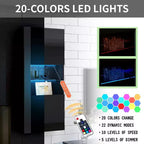 Pensili da Parete con Luci a LED, Armadietti Pensili Moderni per Soggiorno/Camera da Letto, 2 Pezzi