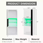 Pensili da Parete con Luci a LED, Armadietti Pensili Moderni per Soggiorno/Camera da Letto, 2 Pezzi