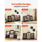 Supporto per giradischi, supporto per dischi in vinile a 3 livelli in metallo, contiene fino a 280 album, supporto per giradischi con porta dischi e scaffale espositore per vinili, nero