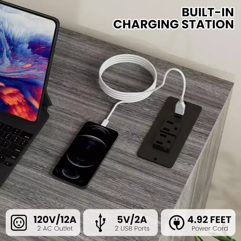 1 Comò a 6 cassetti con porte USB e luci RGB - Armadio a 2 ante per camera da letto/soggiorno