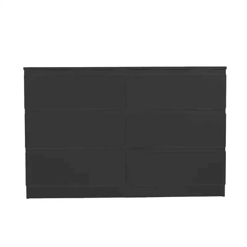 MAYEERTY Cassettiera Nera Moderna a 6 Cassetti con Ampio Piano d'Appoggio Maniglie Nascoste 6 Cassetti Profondi per Soggiorno Ingresso