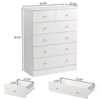 Comodino a 6 cassetti Karl Home in truciolato bianco, 66 cm L