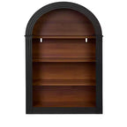 Vetrina ad Arco Antica, Credenza con 4 Ripiani, Mobile Contenitore Indipendente per Soggiorno, Corridoio e Ufficio, Nero