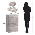 Cassettiera Karl Home a 7 cassetti in truciolato grigio, larghezza 66 cm