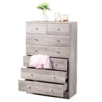 Cassettiera Karl Home a 7 cassetti in truciolato grigio, larghezza 66 cm