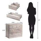 Karl Home 4-Drawer Gray Particle Board 25.98in. W Chest of Drawer