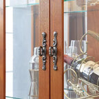 Vetrinetta illuminata con struttura in legno - Elegante mobiletto in vetro per vino, giocattoli e oggetti da collezione - Perfetto per soggiorno, cucina - ROVERE
