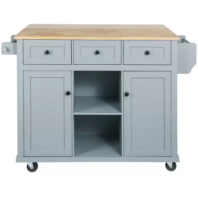 Credenza da Cucina con 5 Ruote, 2 Ante e Ripiani Interni, Mobile per Sala da Pranzo, Cucina