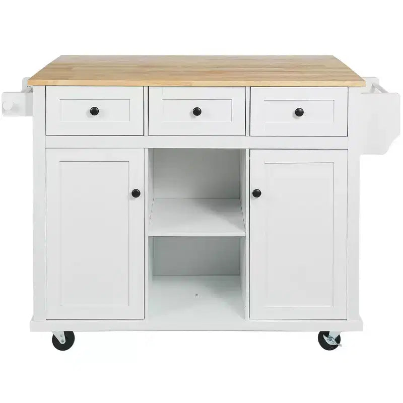 Credenza da Cucina con 5 Ruote, 2 Ante e Ripiani Interni, Mobile per Sala da Pranzo, Cucina