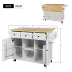Credenza da Cucina con 5 Ruote, 2 Ante e Ripiani Interni, Mobile per Sala da Pranzo, Cucina