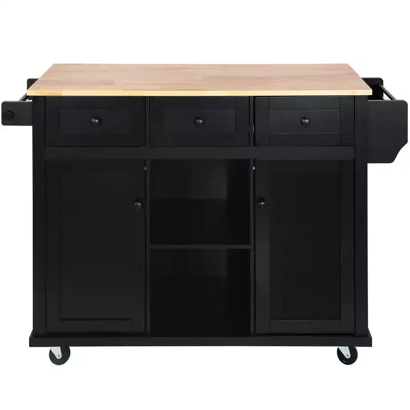 Credenza da Cucina con 5 Ruote, 2 Ante e Ripiani Interni, Mobile per Sala da Pranzo, Cucina