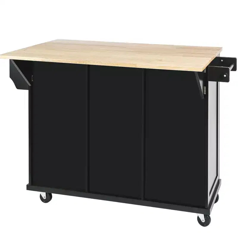 Credenza da Cucina con 5 Ruote, 2 Ante e Ripiani Interni, Mobile per Sala da Pranzo, Cucina