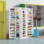 Mobiletto portaoggetti da garage Famapy con ripiani girevoli e scomparti sulla porta, organizer multistrato, costruzione robusta, per attrezzi e forniture da giardino