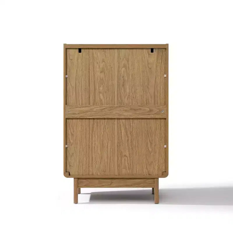 Armadietto a 2 ante in legno composito rovere, 79 cm L x 123,7 cm H, con vassoio superiore, marrone