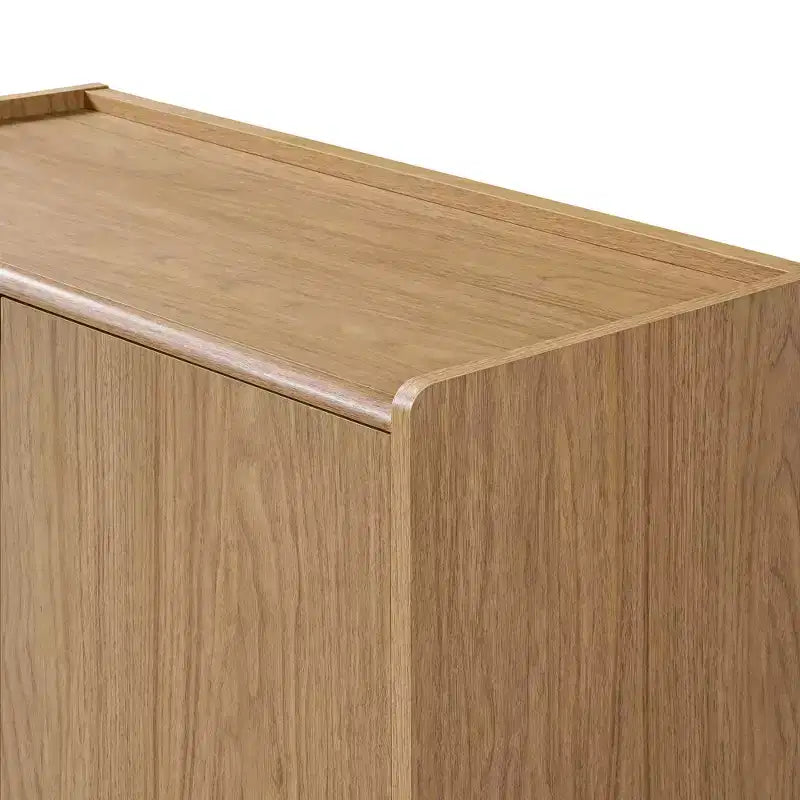 Armadietto a 2 ante in legno composito rovere, 79 cm L x 123,7 cm H, con vassoio superiore, marrone