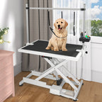 Tavolo professionale elettrico per toelettatura cani di grossa taglia, tavolino per toelettatura per animali domestici resistente con braccio per toelettatura in alluminio - 127 cm (50'') di larghezza