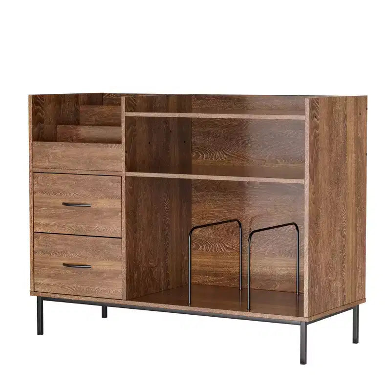 Portadischi in Stile Medievale Moderno con Cassetti - Contiene oltre 500 dischi, Mobile Audio Robusto in Legno e Metallo
