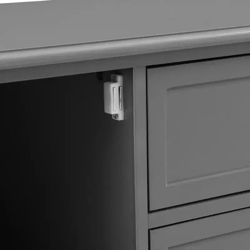 Mobile TV moderno da 59" per TV fino a 60", consolle multimediale in MDF grigio con contenitore multifunzionale e ante magnetiche silenziose