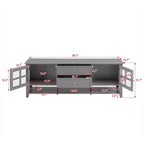 Mobile TV moderno da 59" per TV fino a 60", consolle multimediale in MDF grigio con contenitore multifunzionale e ante magnetiche silenziose