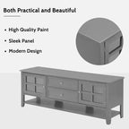 Mobile TV moderno da 59" per TV fino a 60", consolle multimediale in MDF grigio con contenitore multifunzionale e ante magnetiche silenziose
