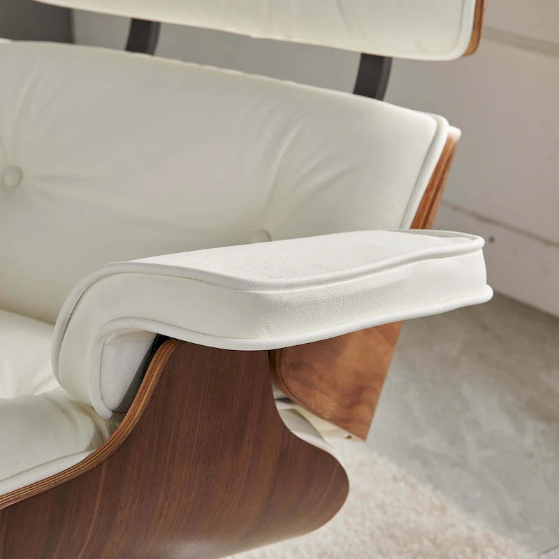 Poltrona reclinabile Mid-Century Modern in pelle