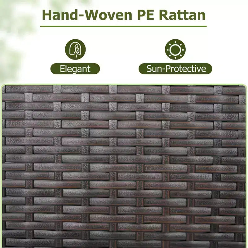 Costway Mobile da Esterno con Ripiani e Cassetto Rimovibile per Portico Marrone/Nero/Grigio Misto