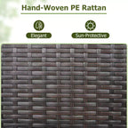 Costway Mobile da Esterno con Ripiani e Cassetto Rimovibile per Portico Marrone/Nero/Grigio Misto
