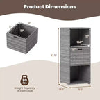 Costway Mobile da Esterno con Ripiani e Cassetto Rimovibile per Portico Marrone/Nero/Grigio Misto