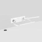 Armadietto decorativo bianco Famapy con faretto a LED e intagli dorati ornamentali per soggiorno e ingresso