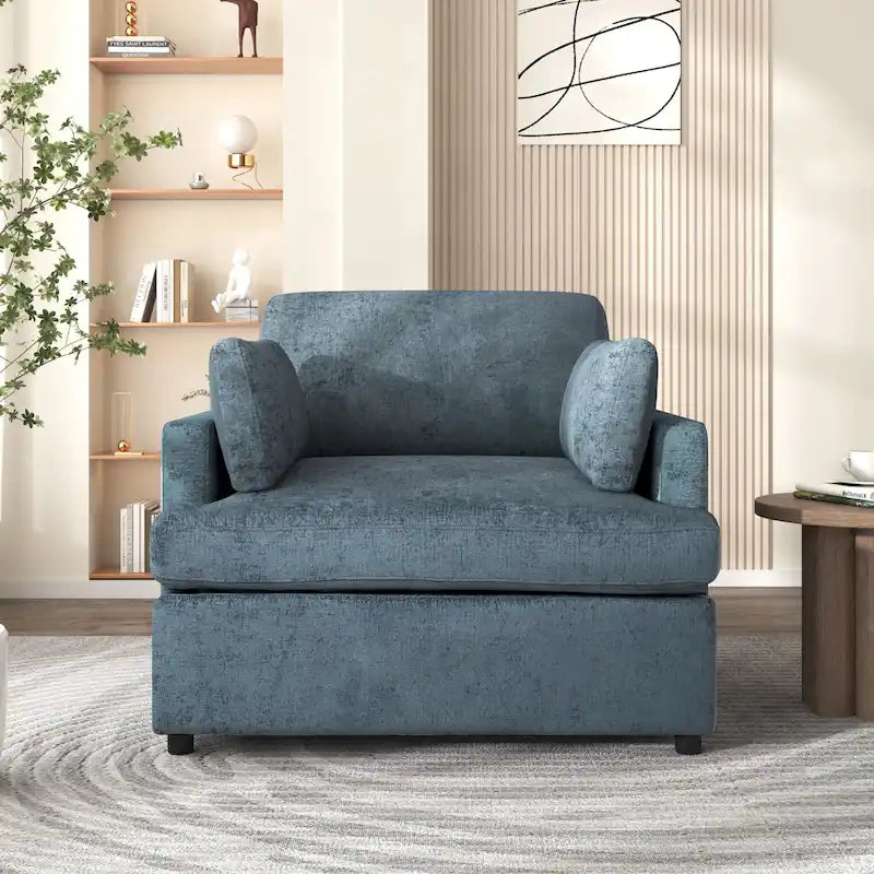 Poltrona d'accento da 37" con gambe in plastica e cuscini decorativi