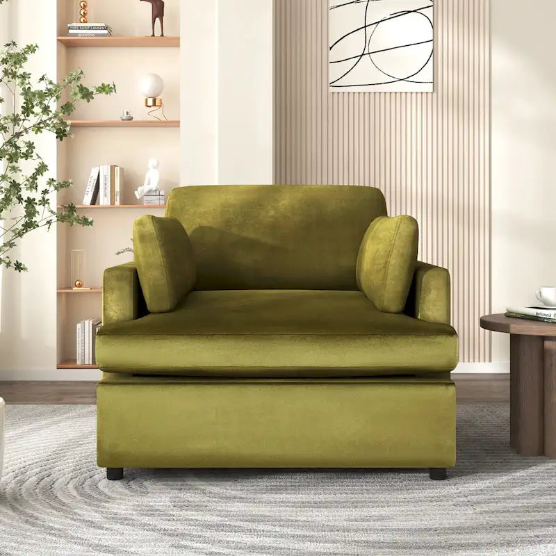 Poltrona d'accento da 37" con gambe in plastica e cuscini decorativi