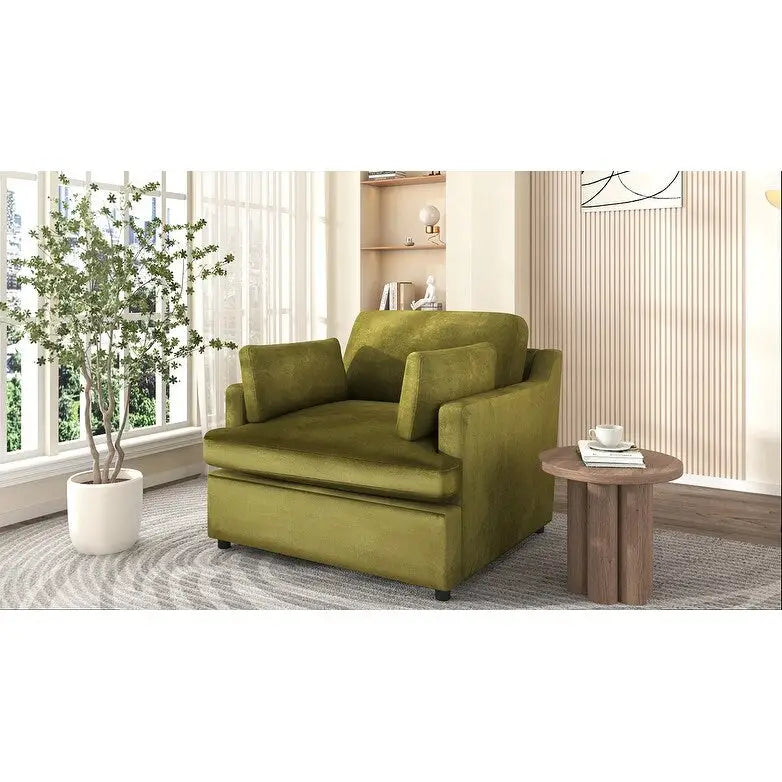 Poltrona d'accento da 37" con gambe in plastica e cuscini decorativi