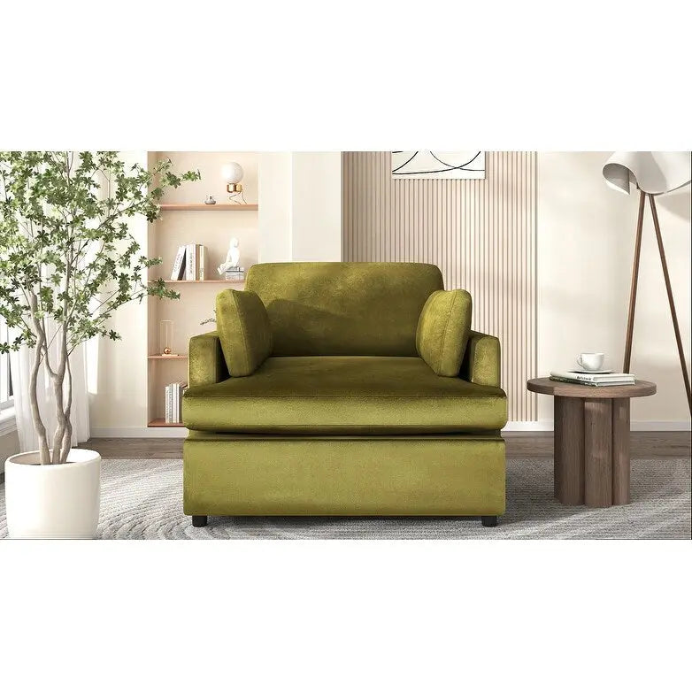 Poltrona d'accento da 37" con gambe in plastica e cuscini decorativi