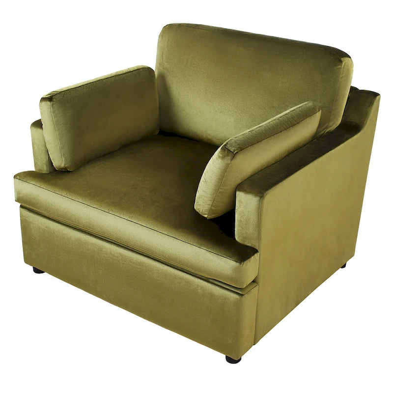 Poltrona d'accento da 37" con gambe in plastica e cuscini decorativi